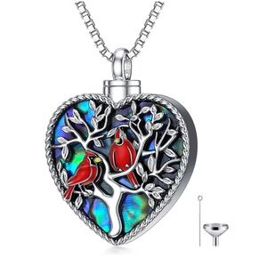 Angel Cardinal Ashes Necklace Messenger from Heaven Memorial Jewelry